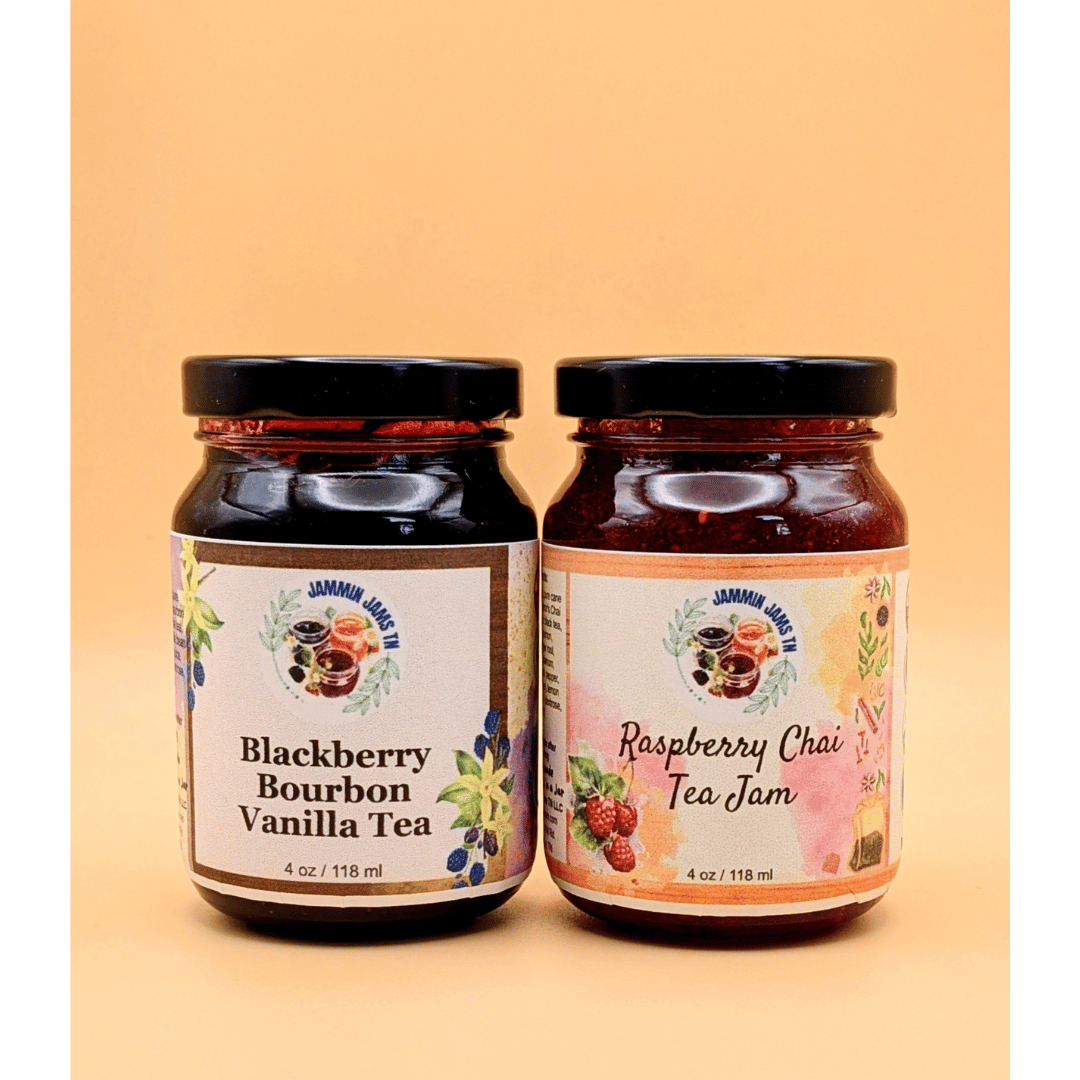 
                  
                    Jammin Duo Blackberry Bourbon Vanilla Tea Jam/  Raspberry Chai Tea Jam
                  
                
