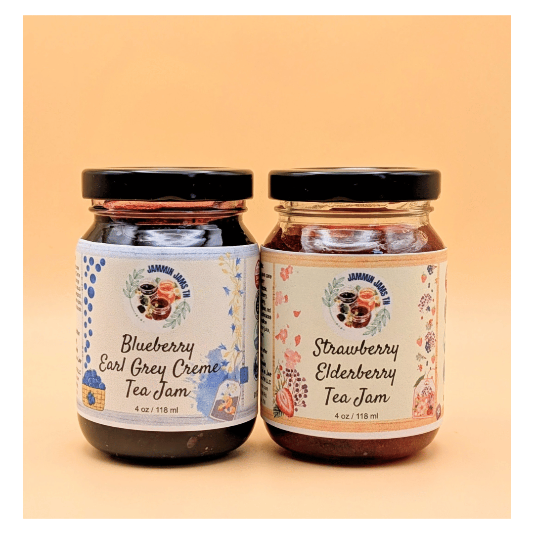 
                  
                    Jammin Duo Blueberry Earl Grey Creme Tea Jam/ Strawberry Elderberry Tea Jam
                  
                