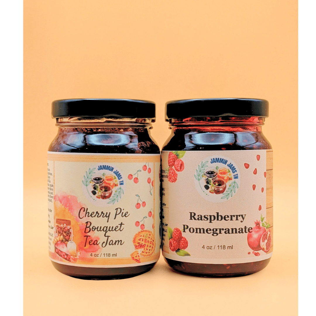 
                  
                    Jammin Duo Raspberry Pomegranate/ Cherry Pie Bouquet Tea Jam
                  
                